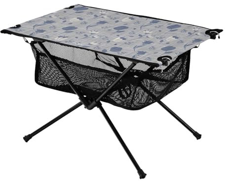 FRODOTGV Tablett Tisch Französisches Bauernhaus Blau Leinen Stabiler Strand Getränketisch mit Aufbewahrungstasche für Outdoor Küche Picknick