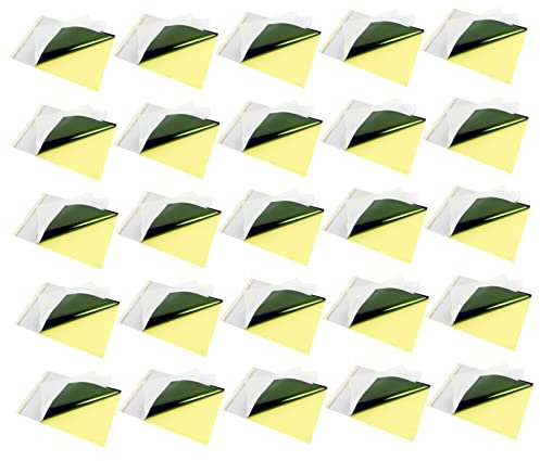 Healvian 25blätter Thermotransferpapier DIY Transparentpapier Schablonenpapier Für Übertragen Von Bildern Haut Tätowieren Nachzeichnen
