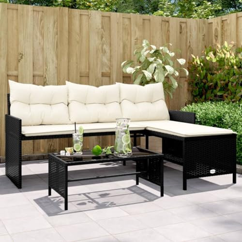 Festnight Gartenlounge Outdoor Klein Rattan Balkon Ecklounge Links Balkon Lounge L Form Loungemöbel Terrasse Polyrattan Lounge Sofa Outdoor Gartensofa Balkonmöbel Eckbank Garten Gartenmöbel Set