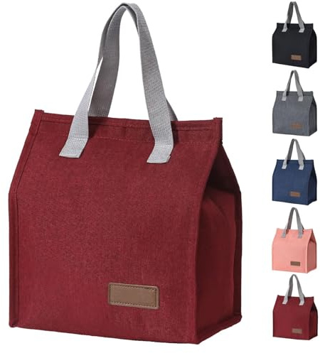 Lonchera térmica para mujeres y hombres, reutilizable, a prueba de fugas, lonchera térmica para niños, niñas, niños y adultos, bolsas de almuerzo para el trabajo, escuela, picnic, viajes (rojo)