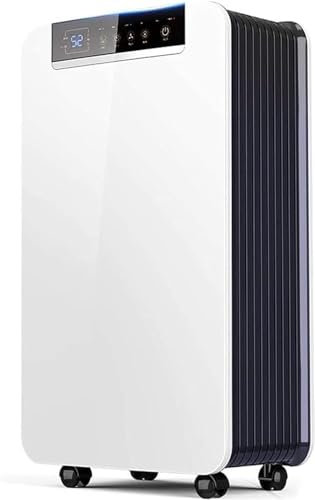 Deshumidificador, industrial 100㎡ Gran capacidad de deshumidificación 30L/día, purificador de aire, drenaje continuo, apagado automático, para el hogar, oficina, garaje, baño