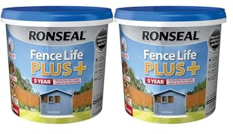 FAB INT PRODUCTS Fence Paint Exterior Wood Paint - Sheds & Fences Life Plusl,10 Litres Total, (2 X CORNFLOWER)