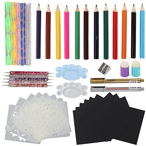 ZPSHYD 50 Stück Mandala Malwerkzeug Set Mandala Dotting Tools Malerei Kit, 50 Stück Komplettset für DIY Handwerk Rock Dot Paint Schablonen Kunst Handwerk Supplies Kit
