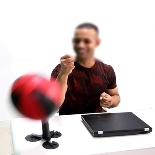 GTPBAO Punchingball Speedball Tisch-Speed-Punchingball mit Saugnapf, Desktop-Sport-Relief-Stressball für Erwachsene und Kinder, Rot-Schwarz