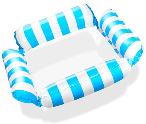 Balinco Materasso gonfiabile per piscina, amaca ad acqua con rete, materasso ad aria con 4 camere d'aria, poltrona per feste in piscina, giocattolo acquatico, accessorio per piscina per adulti e