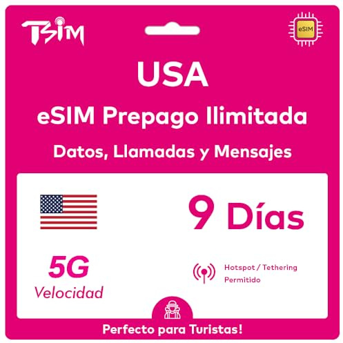 USA eSIM 9 Tage. T-Mobile Netzwerk mit Unbegrenzt Highspeed-Daten, Lokale Anrufe und SMS in den USA (Hawaii Inklusive). Erhalte eSIM Am Selben Tag per E-Mail und Beginne Sofort mit der Nutzung!