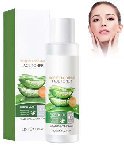 120ml Lotion tonique visage à l'aloe vera, Tonique apaisant et hydratant en profondeur, Tonique pour le visage pour femmes, Soins de la Peau Hydratants et Nourrissants Quotidiens tonen