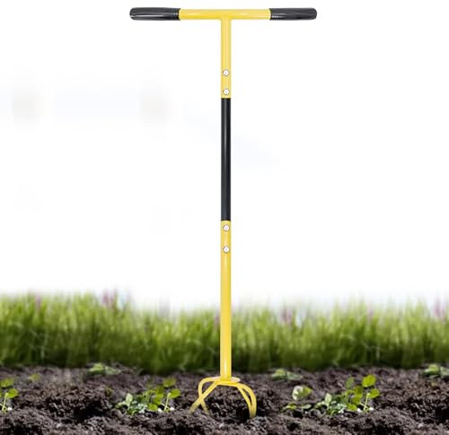 Attrezzo da giardino zappa, attrezzo da giardinaggio con manico a T, coltivatore rotante portatile, strumento di rimozione ' , attrezzi da giardinaggio a mano, coltivatore ergonomico, robusto