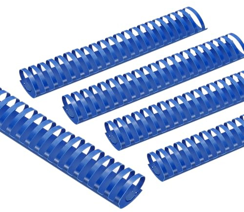 PATIKIL 51 mm (2 tum) plastbindningskammar, 10 st 21 ringar kambindande ryggar 450 ark kapacitet brevstorlek för bindande pappersark anteckningsbok kalender bildalbum, blå