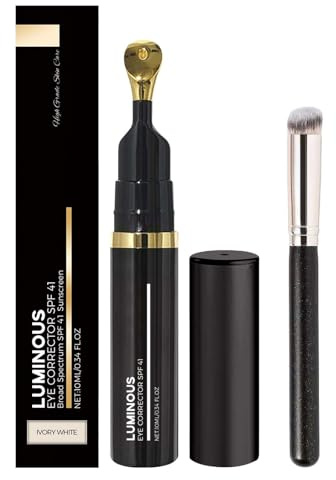 Belligern Luminous Eye Corrector Spf 41,Luminous Eye Corrector,Under Eye Color Corrector for Dark Circles with Concealer Brush,Suitable for Attending Important Occasions and Daily Travel (Ivory)