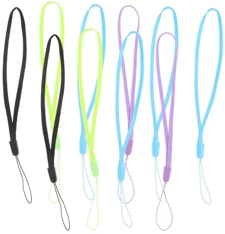 jojofuny Lanière pour Téléphone Portable 10pcs en Nylon et Plastique, Structure Solide, Confortable à Porter, pour Porte-clés et Badges D'identification Poignet Couleur Aléatoire