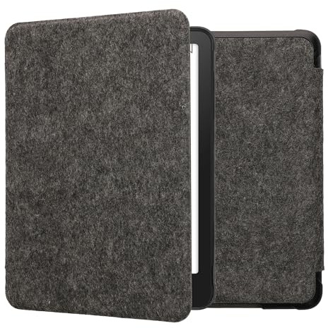 kwmobile Hülle kompatibel mit Amazon Kindle Paperwhite (2024)/Colorsoft - Filz Stoff eReader Schutzhülle Cover Case - Dunkelgrau