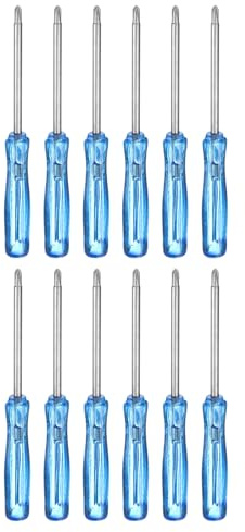 sourcing map Lot de 12 mini tournevis cruciformes PH00 #00 de 6,6 cm de long en acier au carbone avec poignée ergonomique en ABS pour réparation de bricolage, bleu