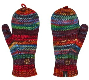 THC Klapphandschuhe 727 bunt | Schafwolle | Strickhandschuhe | Schafwoll-Handschuhe | Woll-Handschuhe | Schafwollfäustlinge | Schafwollhandschuhe