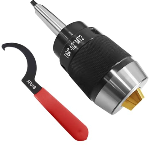 Kroshine MT2 1/64-1/2 Special Heavy DutyKeyless Drill Chuck, MT2 Shank Lathe Chuck,Titanium Jaws