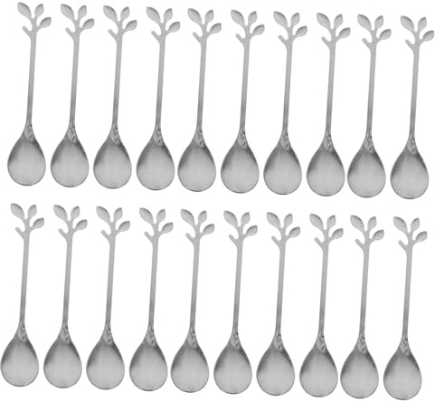 Ciieeo 20piezas Cuchara De Acero Inoxidable Forma De Cucharas De Mango Para Té Espresso Postres y Pequeñas Porciones Hogar De Unidades