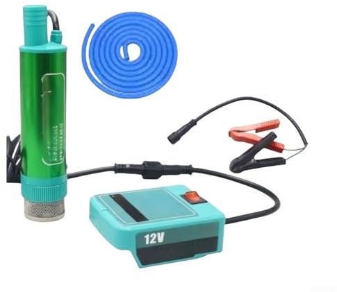 HEBEOT Pompa di trasferimento di olio combustibile diesel, pompe di trasferimento per olio diesel, pompa di trasferimento portatile, 24 V 38 mm, per acqua, oli, diesel liquidi, con cavo esteso da 2 4