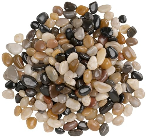 JAPCHET Ciottoli decorativi da giardino, pietre lucide, 1-2 cm, 3 kg, rocce di fiume multicolore per decorazioni artistiche e artigianali da giardino