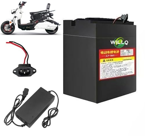 WILLQ Batería Iones de Litio de 60V 72V Paquete de baterías para Bicicleta eléctrica 20Ah 25Ah 30Ah 35Ah 50Ah 60Ah con Cargador para Kit de Motor 1000W a 3500W,72v,25Ah
