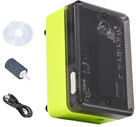 Bexdug Aérateur pour Aquarium,Rechargeable, Transparent et Portable - Pompe à Air Résistante à l'eau | destiné à l'Entretien en Extérieur Bateau Camping Maison Voyage Étang Eau Douce et Salée