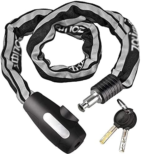 Candado de Cadena, candado de Seguridad antirrobo para Bicicleta, candado de Cadena para Bicicleta y Motocicleta, con Tira Reflectante