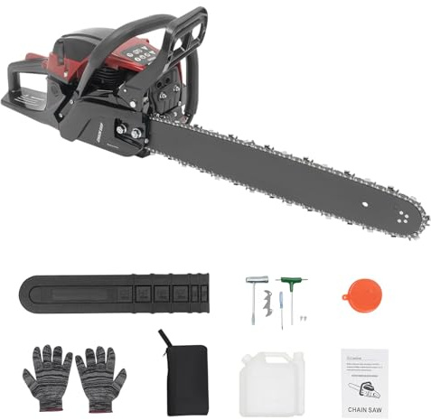 DIFU 58ccm 2400W Kettensäge Benzin, 20 Zoll Motorsäge Benzin Tragbar mit 50cm Schneiddurchmesser, Handkettensäge Motorkettensäge, mit Werkzeugen für DIY Gartenscheren Astschere Holzschneidenz