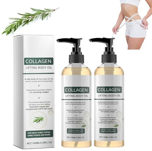 Collagen Lifting Body Oil - Olio per il corpo rassodante con estratto di foglie di rosmarino, idratante e nutriente per la pelle, olio da massaggio contro le linee sottili per cosce e braccia, 100 ml