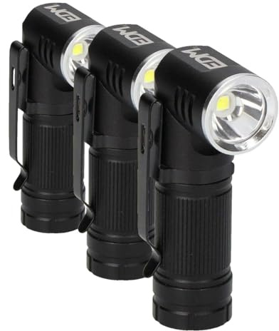 EDM MINI LINTERNA LED PLEGABLE RECARGABLE 450lm (Paquete de 3)