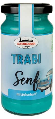 Trabi Senf - mittelscharfer, blauer Senf (200ml Glas)