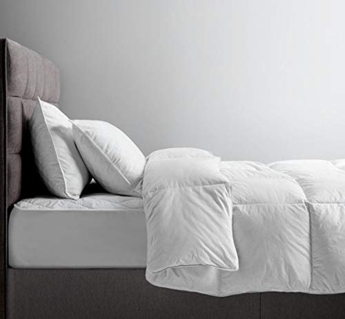 Alpes Blanc - Couette tempérée 220g/m² - 220 x 240 cm - Fabriquée en France - 90% Duvet de Canard – Légère et Chaude – Confort Toutes Saisons