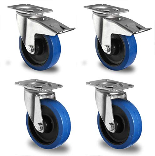 Cascoo Blue Wheel Lenkrollen Set 125 mm