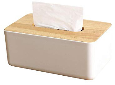 Taschentuchspender, Box Kosmetiktücher, Taschentuchbox Kosmetiktücher Tücherbox Kosmetikbox Kosmetiktücher Box für Zuhause Büro Auto, Holz Kunststoff 21x13x10 cm