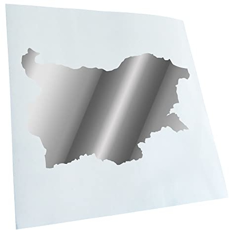 Kiwistar - Autoaufkleber - Bulgarien Umriss Kontur - chrom - 16x10cm - Heckscheibe Auto Aufkleber wetterfest für Kfz LKW Mofa Truck - Sticker außen selbstklebend Tuning Zubehör für Fenster Fahrzeug