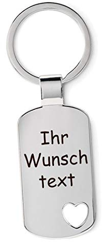 Lieblingsmensch Schlüsselanhänger mit ausgestanztem Herz & individueller Gravur für Valentinstag Muttertag Jahrestag … Wunschgravur