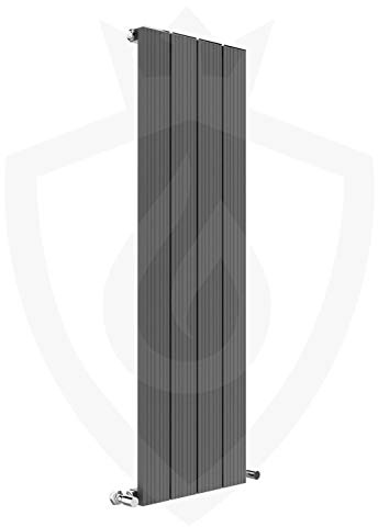 Sovereign Anthracite Aluminium Designer Radiator, 375 x 1200mm | Central Heating, Heater, Vertical, Single Panel