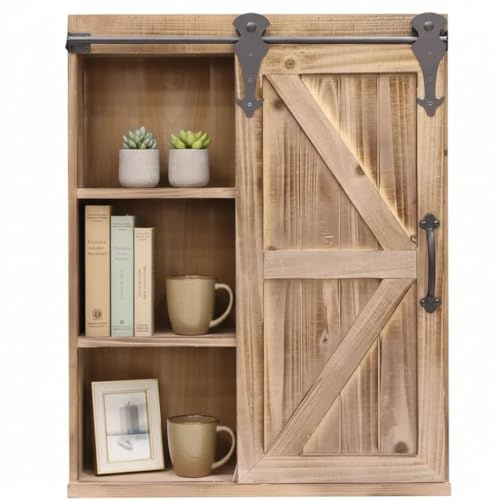 Melko Spiegelschrank Bad Wandschrank mit Schiebetür 56x13x71 cm Holz Braun | Hängeschrank für Badezimmer und Flur, viel Stauraum für Kosmetik und Handtücher, Spiegelfront, inkl. Montagematerial