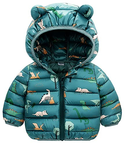 JinBei Chaqueta Invierno para Bebés, Niños Niñas Abrigo Plumas con Capucha, Unicornio Dinosaurio Cazadora Chandal Acolchado Traje CáLido Grueso Ligero Infantil Otoño Nieve Niño Niña 1-5 Años