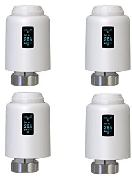 RANRAO 4 Stück Heizkörperthermostat Elektronisch - Programmierbares WLAN Erweiterbares Heizkörperthermostatventil - Thermostat heizung Digital - Kompatibel für Google-Home und AIexa