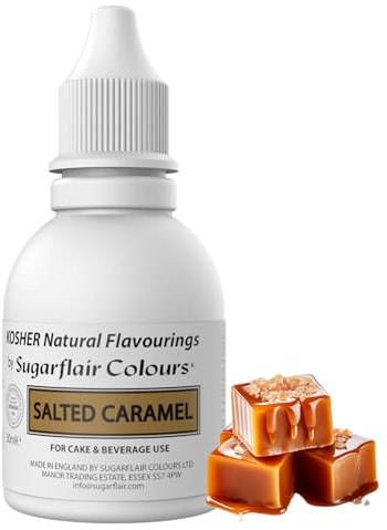 Sugarflair Salted Caramel Flavouring - Natural Food Flavouring for Baking, Cakes, Ice Creams, Chocolates, Icings and More! Pack Your Bakes With A Delicious Natural Food Flavour Extract - 30ml