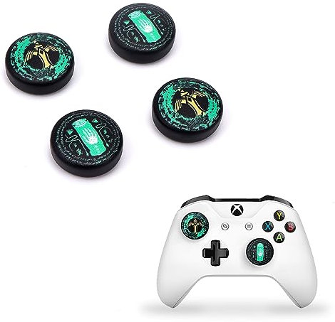 DLseego Thumbstick Kappen Grip Set Caps für Xbox Series X PS5 PS4 Switch Pro Controller,4PCS Joystick Kappen Thumb Grips,Thumb-Stick Capuchons PS4 PS5 Zubehör,Grünes Königreich