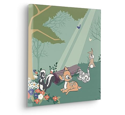 Komar Komar Stretcher Frame Picture Bambi Life in The Forest Size 40 x 40 cm Children's Room Wall Picture