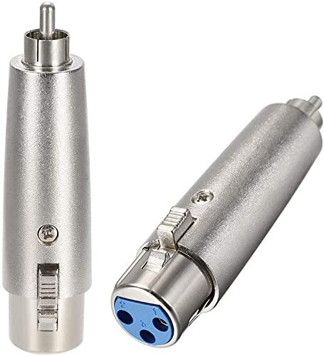 XYWHPGV Adaptateur XLR Femelle vers RCA Mâle, Changeur de Genre - Convertisseur XLR-F vers RCA-M 3 Broches, Connecteur Adaptateur Audio Plug-in pour Microphones, Prise Micro Femelle, 2pcs(0b038 e9d89