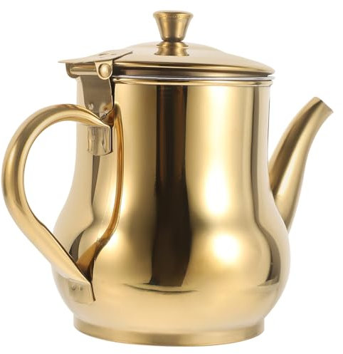 HOLIDYOYO Olla De Aceite Inoxidable Dispensador Con Colador Práctico Recipiente Para Cocina
