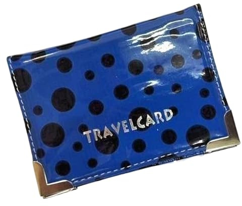 Lizzy PU Leather Travel Wallet | Unisex Credit Card & ID Card Holder - Bus & Rail Pass, Bank Oyster Pocket Case (Polka Dot Royal Blue)