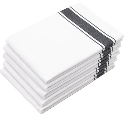ZOLLNER 5er Set Geschirrtücher 100% Baumwolle, Weiß
