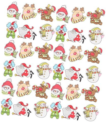 Hohopeti 50stücke Bunte Holzknöpfe Mit Löchern Für Weihnachts-diy-bastelprojekte Cartoon-motive Für Kinderbekleidung Und Kreative Gestaltungen