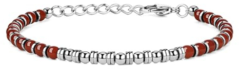 GAVU Herren Edelstahl Armband mit Edelstein Perlen