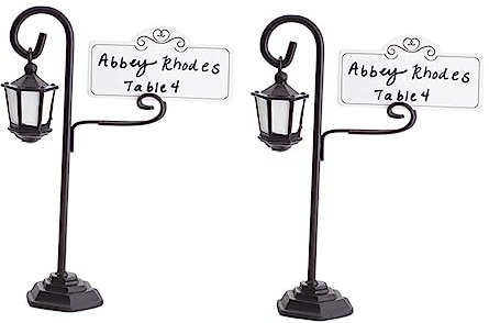 2St Hinweisclip bürodeko büro dekoration Namenskartenhalter visitenkarten halterung zettelhalter Ständer für Fotoclips Miniatur-Straßenlaterne Menühalter Halter für Fotoclips SEWACC