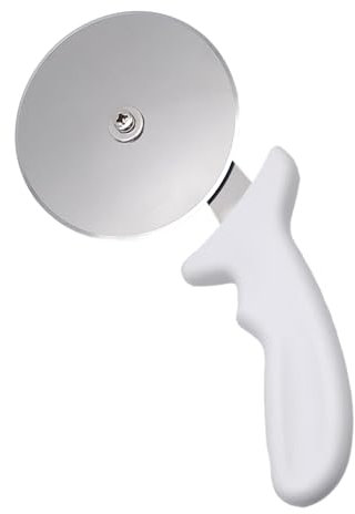 Leddy Living - Rotella Tagliapizza XXL | Lama Regolabile Ø 10 cm in Acciaio Inox | Manico Antiscivolo Ergonomico | Lavabile in Lavastoviglie, Bianco, Extra Large, Acciaio