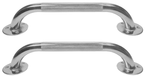 Eazy 2 Pack Grab Bars 12 with Fluted Rail and Fittings, Anti-Slip Handrails for Elderly, Bathroom Safety Grab Handles for Shower, Bath, Indoor and Outdoor Use